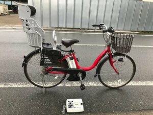 9 б/у велосипед с электроприводом 1 иен прямые продажи! Yamaha PASnachula красный задний детское кресло имеется рассылка Area внутри. стоимость доставки 2500 иен . доставка!