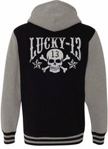 ★ラッキー13 パーカ LUCKY13 Skull Star Zip Hoodie - M 新品 パーカー 骸骨 スカル スター