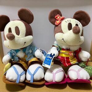 ディズニー BIGミッキー＆ミニー着物ぬいぐるみ