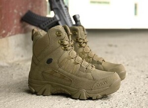 [28.0cm]1705B* new goods men's military boots mountain climbing shoes outdoor Survival airsoft side Zip type 
