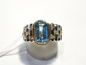 * price cut rare goods ## ring # blue topaz 4.90ct diamond 0.11ct#K18*K18 white gold #11.9g#21 number # secondhand goods #
