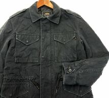 渋い無骨な一着♪ アルファ ☆ Alpha Industries M-65型 ミリタリージャケット くすみブラック 着脱ライナー付 M アメカジ 古着MIX■S945_画像4