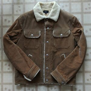 00's フランス製 A.P.C. アーペーセー 羊革 ボア付き ブルゾン ニュービンテージ品 希少品