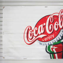 コカコーラ フラッグ P154 巨大アメリカン雑貨 ガレージ タペストリー 当時物 限定　旗 USAバナー 輸入雑貨 広告 Coca-Cola ノベルティ　_画像5