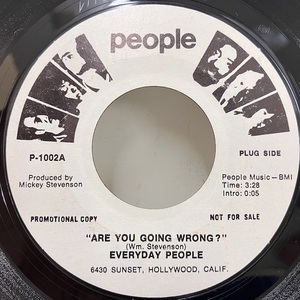 ★即決 Everyday People / Are You Going Wrong s23781 米オリジナル、プロモ7インチ、MR刻印 LEON WARE cw- You Can See the World 