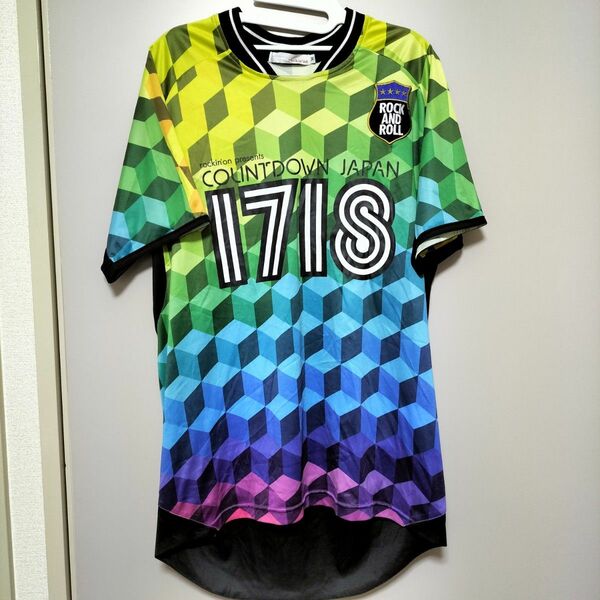 【使用感あり】rockin'on COUNTDOWN JAPAN 1718 サッカーシャツ メンズ