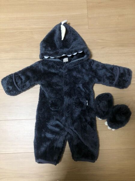 美品 プティマイン なりきり恐竜ロンパース 70