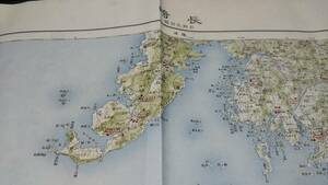 　古地図 　長崎　　地図　資料　46×57cm　（書き込み多し表裏）　明治45年測量　　昭和4年印刷　発行　B2212