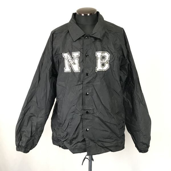 nuts and bones/ナッツ&ボーンズ★ナイロンブルゾン/ジャケット/スタジャン【Mens size -L/黒×白/black×white】Jackets/Jumpers◆BH117
