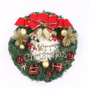  Christmas wreath 3 door door decoration 30cm ornament flower Gin gru bell Santa Claus Xmas pine leaf red ribbon red box box 