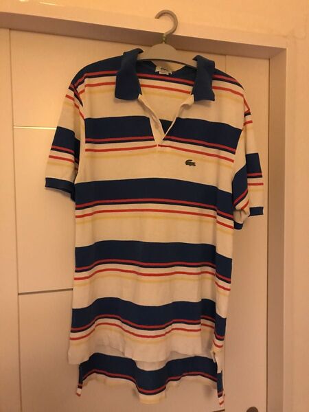 LACOSTE ボーダー柄 ポロシャツメンズ