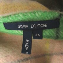 美品 21AW SOFIE D'HOORE ソフィードール チェック柄 リバーシブル ラップ ウール ワンピース サイズ36 ピンク系×グリーン系 C1104_画像9