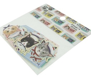 新品★フェリシモ猫部★フレークシール★ホワイト★ダイカットミニシールセット★猫雑貨★送料180円可