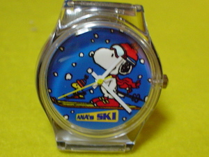  rare article design Snoopy ANAS SKI wristwatch navy blue 