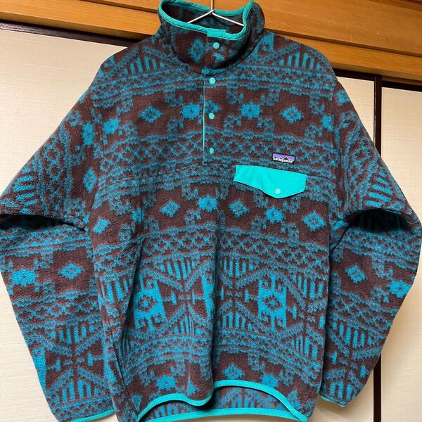 patagonia シンチラスナップ 総柄 フリース ビンテージ S