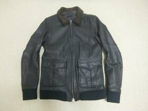 激渋 ☆shama nano universe★ 高級 本革 襟ボア G1 Leather Jacket 肉厚 レザージャケット レザーライダース 黒 40 M