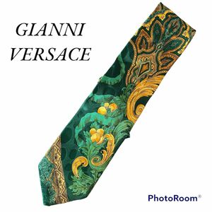 used GIANNI VERSACE ジャンニヴェルサーチ イタリア製 ネクタイ グリーン シルク100%