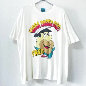 ■激レア■90s USA製 FLINT STONES Tシャツ XL フリントストーン CARTNOON NETWORK HANNABARBERA アート ビンテージ