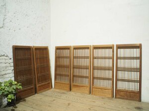 yuH0523*[H73cm×W32cm]×6 sheets * retro taste ... small ... old shoji door * old fittings sliding door sash collection . skill small window old Japanese-style house antique A.1