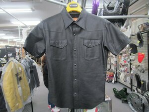 P-BOMBER　レザーシャツ　ブラック　サイズS