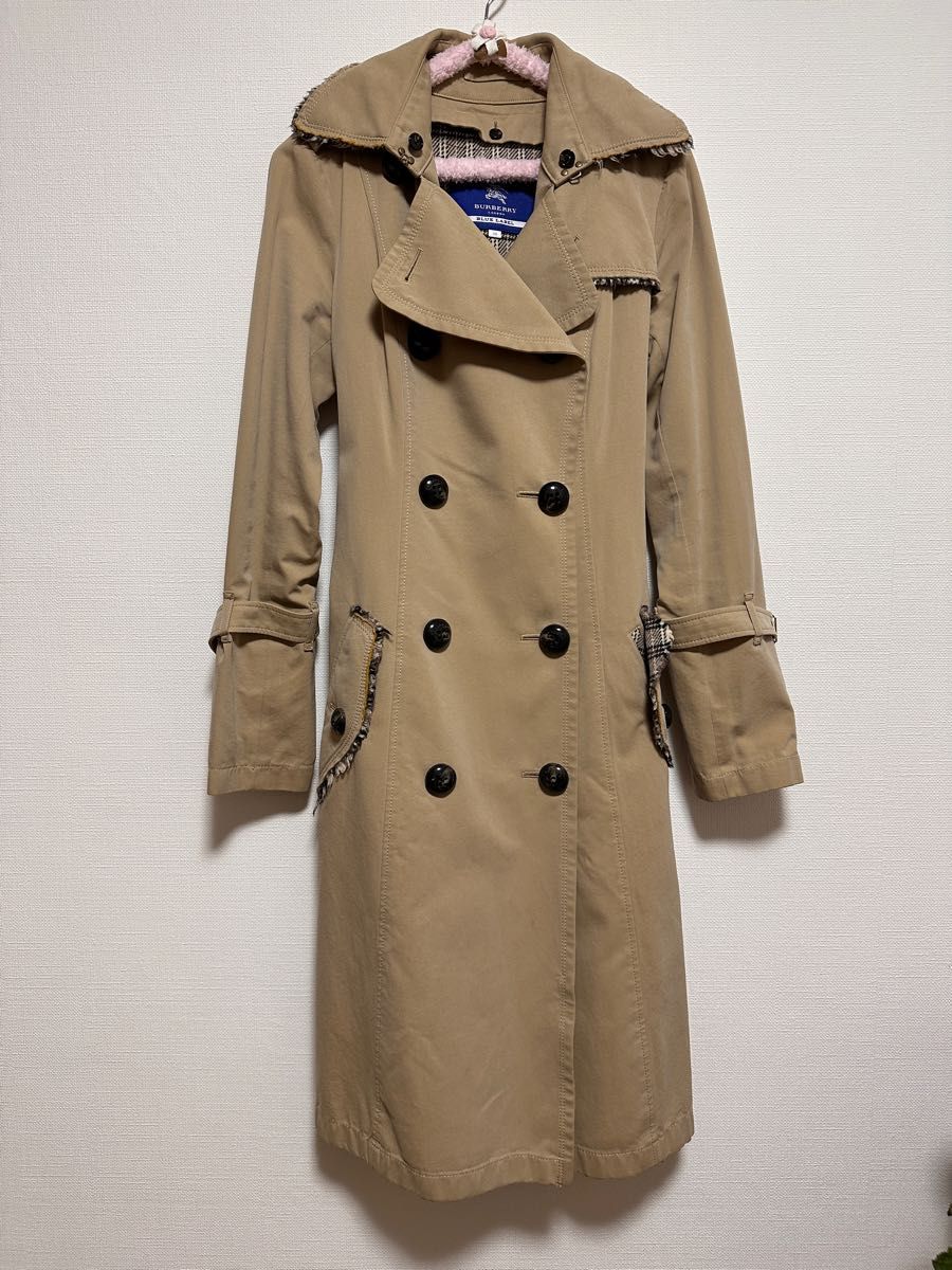 超美品】BURBERRY モノトーン チェック Aライン ロングコート