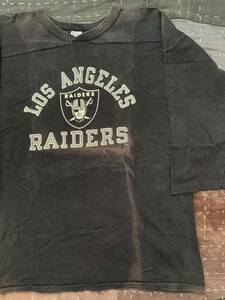 雰囲気抜群 80s XL 黒 チャンピオン レイダース フットボール Tシャツ champion vintage USA製 アメリカ製 NFL ブラック raiders