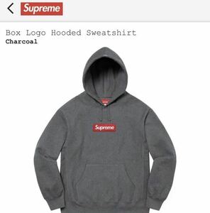 【即発送】新品未使用 Supreme 21fw Box Logo Hooded Sweatshirt Charcoal Lサイズ　シュプリーム ボックスロゴ パーカー フーディー