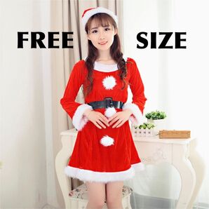 サンタコス Aライン ワンピース クリスマス サンタ コスチューム コスプレ