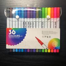 【未使用】36色カラーペン ダブルヘッドタイプ 水性 アートマーカー 水彩画_画像1