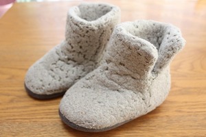 [USED Boy & girl ] winter protection against cold measures . for children warm room boots 14~16cm gray 