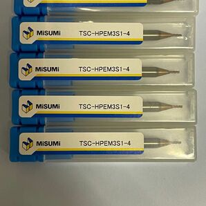 ミスミ エンドミル 超硬　1mm 刃長3mm 3枚刃 TSC-HPEM3S1-4 5本