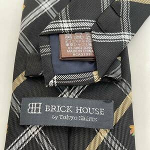 BRICK HOUSE by TOKYO SHIRT（ブリックハウス） 黒白黄色チェックネクタイ