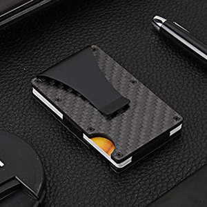  money clip black credit card case skimming prevention magnetism prevention sliding type slim thin type aluminium simple stylish 