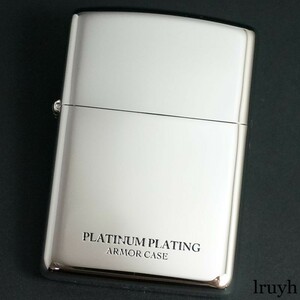 ZIPPO(ジッポー) シルバー チタンコーティング プラチナ アーマー シンプル おしゃれ 音が良い 風防付き MADE IN USA 永久保証