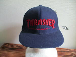 THRASHER　CAP＊スラッシャー綿綾キャップ[NV/RD]