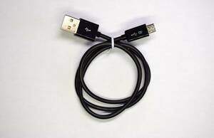 USBケーブル 黒 0.6m USB2.0 (USB A オス to Micro-B オス)＋スマホ用変換アダプター（ MicroUSB Type-C）