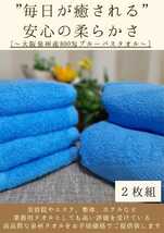 〈泉州タオル専門店〉800匁ブルーバスタオルセット2枚組 タオル新品　まとめ売り　優れた吸水性 ふわふわ肌触り　耐久性抜群　新品未使用_画像1