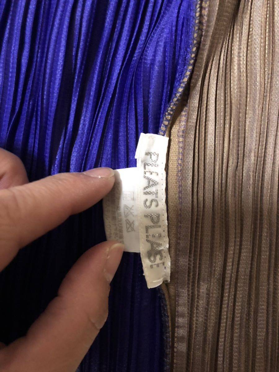 美品 ISSEY MIYAKE イッセイミヤケ プリーツプリーズ トップス ブルー ...