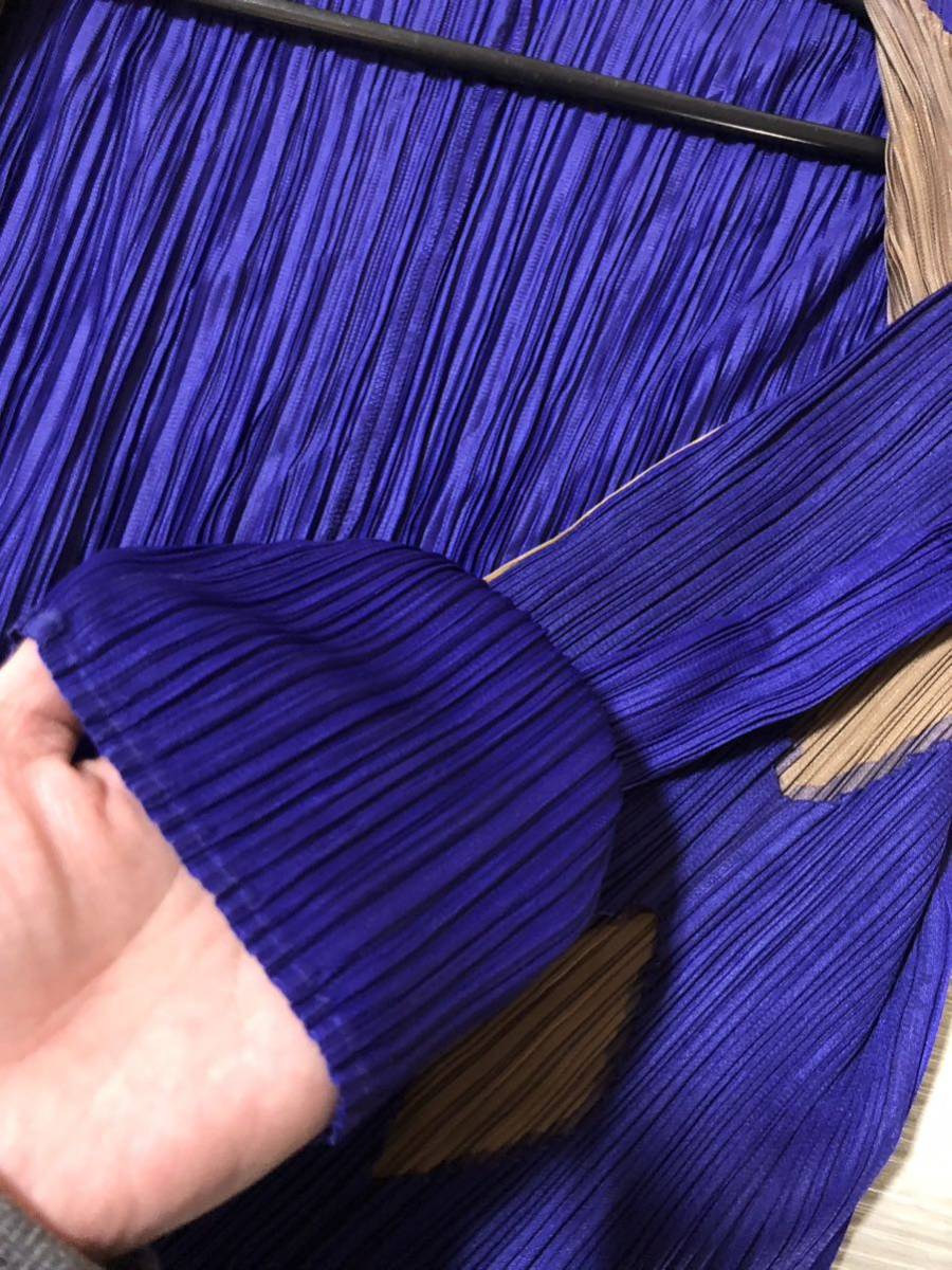 美品 ISSEY MIYAKE イッセイミヤケ プリーツプリーズ トップス ブルー ...