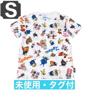 Sサイズ【未使用・タグ付】ズートピア 総柄 Tシャツ【送料無料・匿名配送】香港ディズニーランド Disney 正規品 ニック ジュディ zootopia