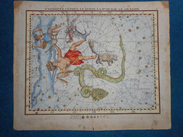 アンティーク1795年『フラムスチード星図』星座早見盤 、天球図、天文暦学書、宇宙、Astronomy, Star map, Planisphere, Celestial atlas