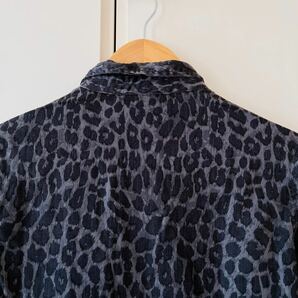 H1208ch【MAISON SCOTCH｜メゾンスコッチ】シャツワンピース 長袖シャツ サイズ 1(M位)レディース グレー×ブラック レオパード柄 ヒョウ柄の画像4