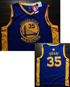 【既決USA】NBA ★ Golden State Warriors@完売胸元&背中【DURANT 35】ロゴ入【NBA Men's Warriors KD 35 Logo Tank Top】 Blue #@2XL