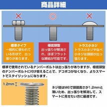 ナンバーボルト M6 15mm 4本セット 取付 ネジ 薄型 極低頭 汎用 軽自動車 ステンレス_画像3