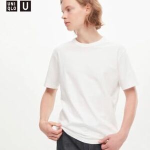 ユニクロ メンズ クルーネックTシャツ Mサイズ ホワイト 綿100% 半袖