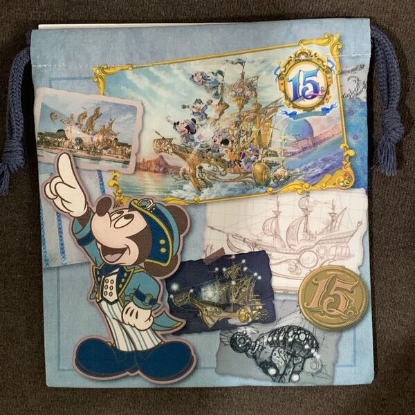 ディズニーシー 20周年 ミッキー 巾着 きんちゃく ディズニー クリスタルウィッシュ ウィッシュ 15周年