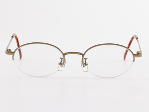 アンティークゴールド オーバル 彫金模様 小さいサイズのメガネ 319