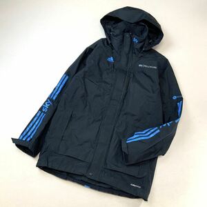 adidas アディダス SKY PRO CYCLING スキープロサイクリング 防水 ナイロンパーカー メンズ Lサイズ ブラック ブルー スキーウエア