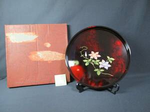 .] lacquer ware beautiful . flower. O-Bon unused 