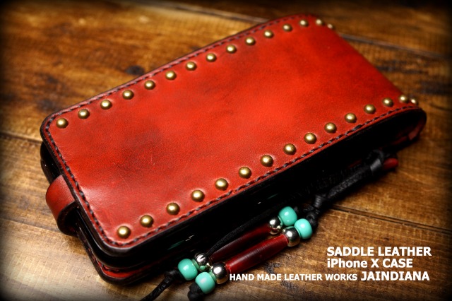 Handmade Saddle Leather iPhone X Case Vintage Dyed Burgundy (Can also be made with iPhone12/iPhone11/iPhone11pro specifications), accessories, iPhone case, For iPhone 6/6s